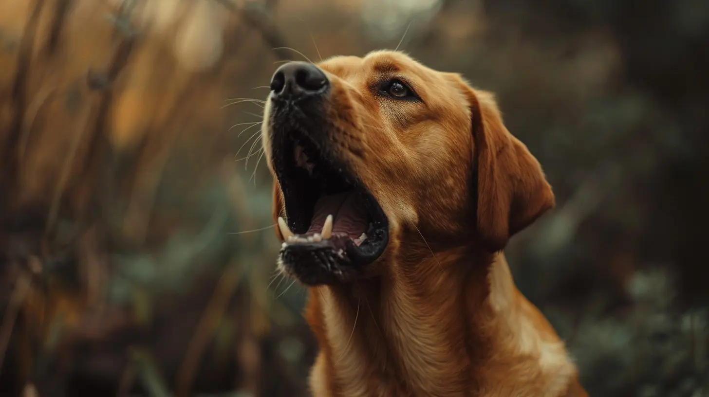 dog in the forest moaning