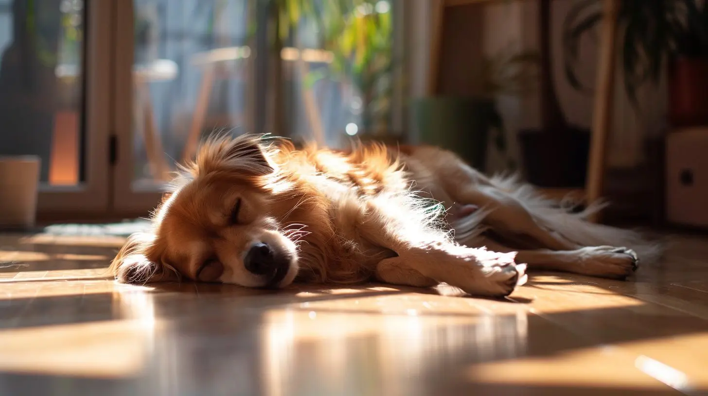 chien qui ecoute son maitre qui lui donne l'ordre de faire le mort