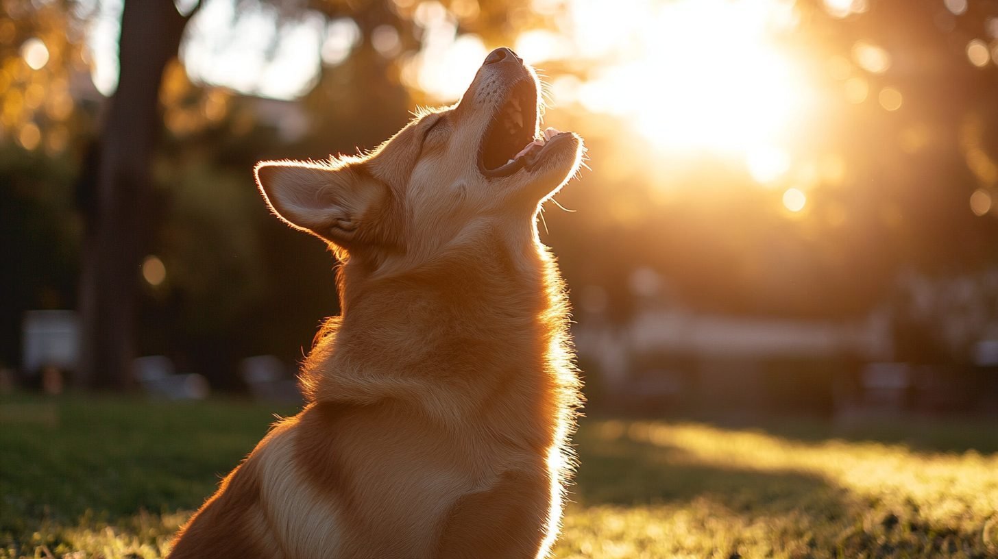 dog in park howling